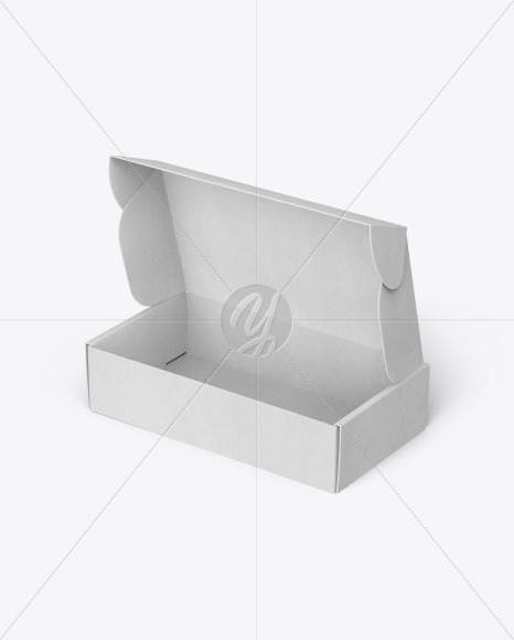 Opened Kraft Paper Mailing Box Mockup