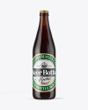 Amber Glass Bottle With Red Ale Mockup