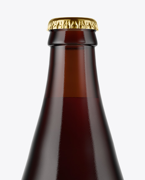 Amber Glass Bottle With Red Ale Mockup PSD #3