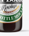 Amber Glass Bottle With Red Ale Mockup