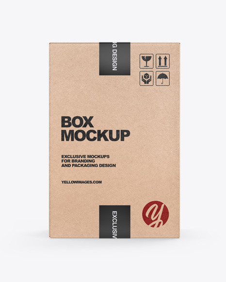 Download Kraft Box Mockup In Box Mockups On Yellow Images Object Mockups PSD Mockup Templates