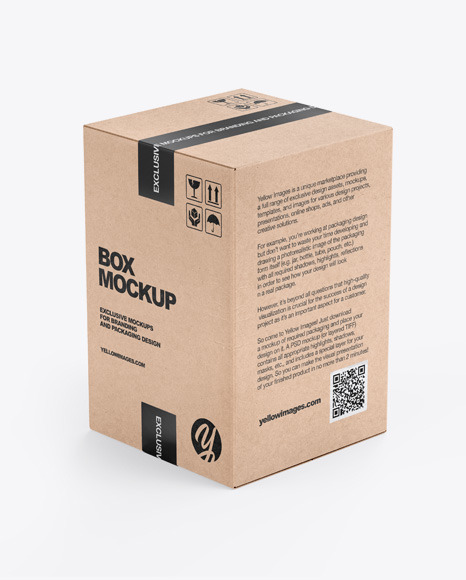 Download Kraft Box Mockup In Box Mockups On Yellow Images Object Mockups