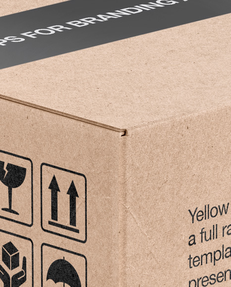 Download Kraft Box Mockup In Box Mockups On Yellow Images Object Mockups