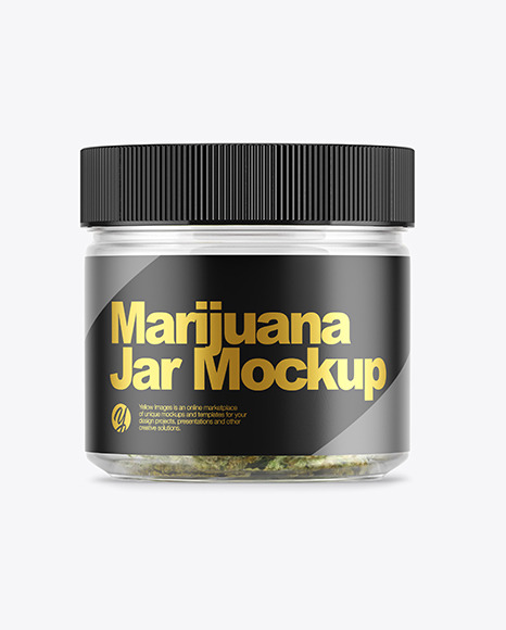 Download Medicinal Marijuana Jar Mockup in Jar Mockups on Yellow ...