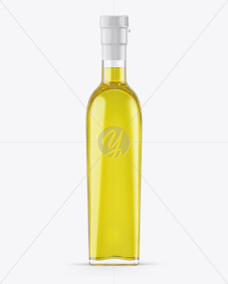 Clear Glass Olive Oil Bottle Mockup