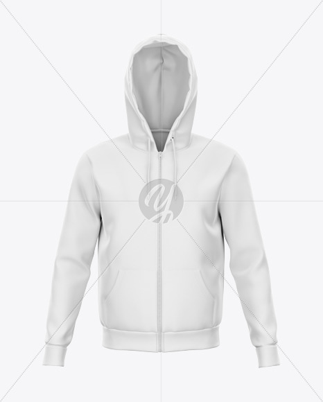 Zipped Hoodie Front View In Apparel Mockups On Yellow Images Object Mockups