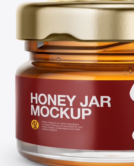 Glass Jar with Pure Honey Mockup PSD #7