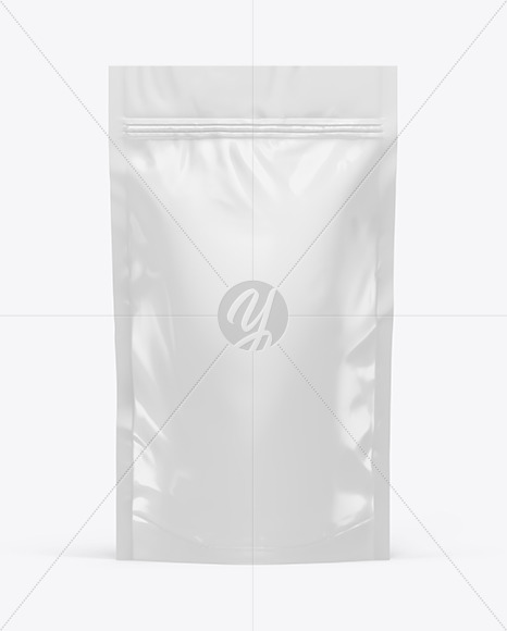 Glossy Stand Up Bag Mockup In Bag Sack Mockups On Yellow Images Object Mockups