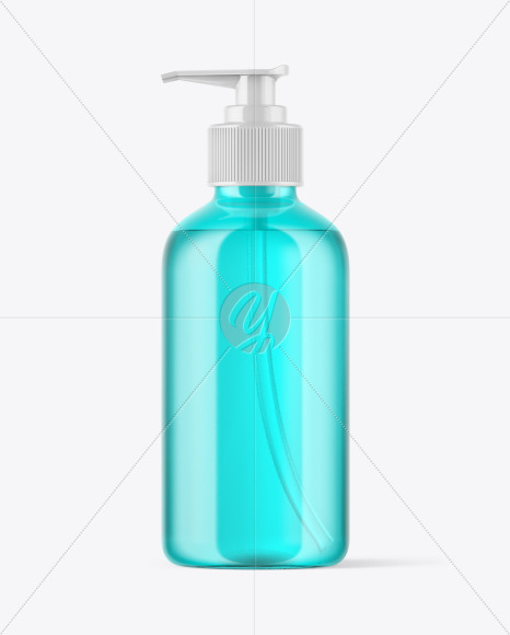 Plastic Cosmetic Bottle With Pump Mockup In Bottle Mockups On Yellow Images Object Mockups