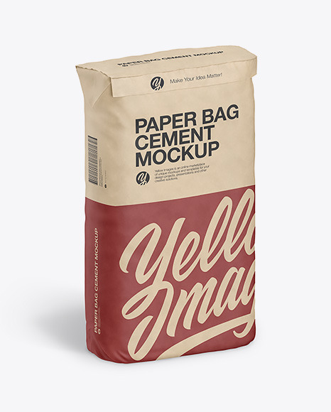 Download Kraft Paper Cement Bag Mockup in Bag & Sack Mockups on Yellow Images Object Mockups