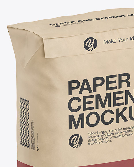 Download Kraft Paper Cement Bag Mockup in Bag & Sack Mockups on Yellow Images Object Mockups