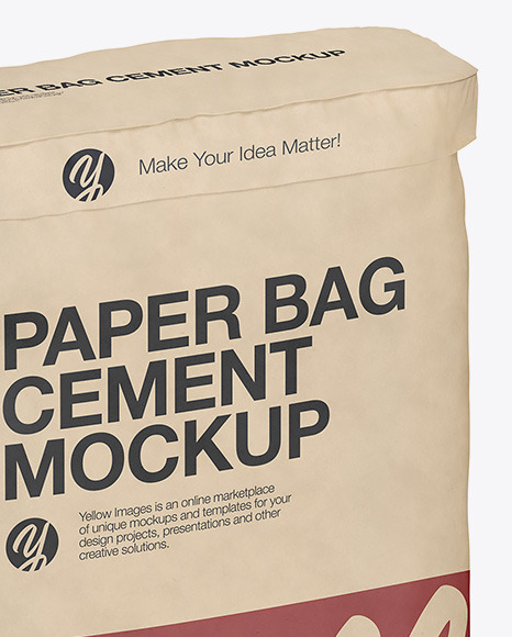 Download Kraft Paper Cement Bag Mockup In Bag Sack Mockups On Yellow Images Object Mockups PSD Mockup Templates