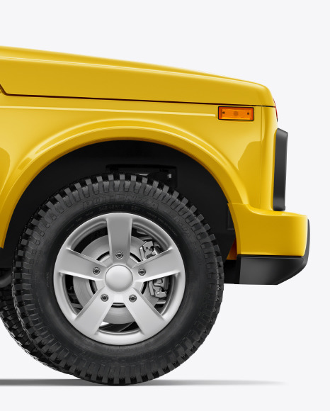 Download Off Road Suv Mockup Side View In Vehicle Mockups On Yellow Images Object Mockups PSD Mockup Templates