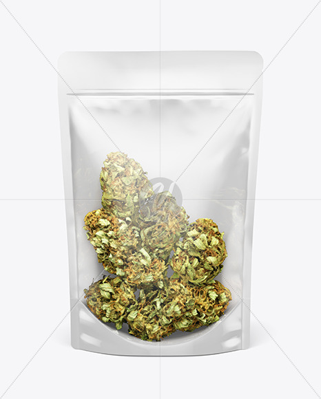 Stand Up Pouch W Weed Buds Mockup In Pouch Mockups On Yellow Images Object Mockups