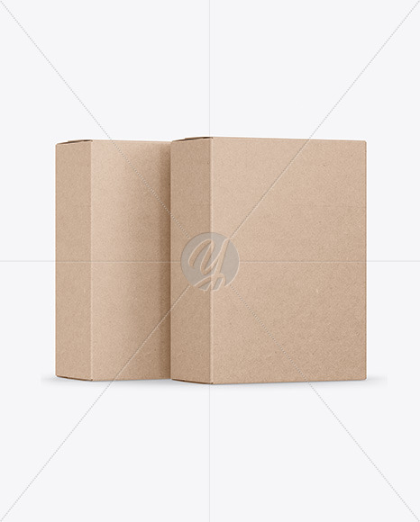 Download Two Kraft Boxes Mockup In Box Mockups On Yellow Images Object Mockups PSD Mockup Templates