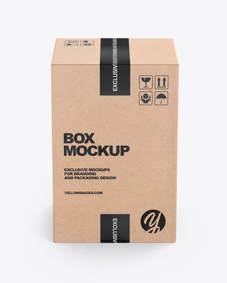 Download Kraft Box Mockup In Box Mockups On Yellow Images Object Mockups