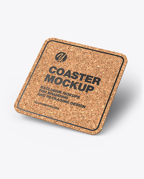 Download Cork Beverage Coaster Mockup In Stationery Mockups On Yellow Images Object Mockups PSD Mockup Templates