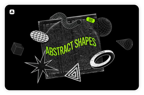 Abstract shapes collection – 100 design elements