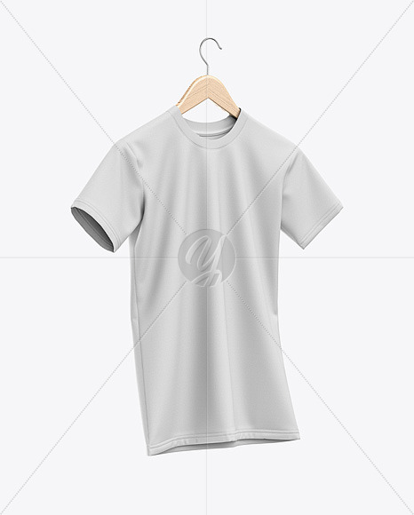 T Shirt On Hanger Mockup In Apparel Mockups On Yellow Images Object Mockups