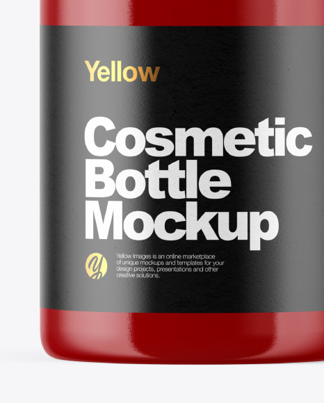 Glossy Cosmetic Bottle with Pump Mockup PSD #1