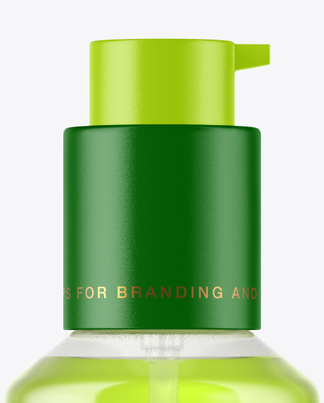 Clear Cosmetic Bottle with Pump Mockup PSD #2