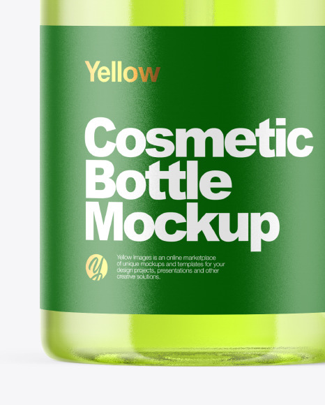 Clear Cosmetic Bottle with Pump Mockup PSD #1