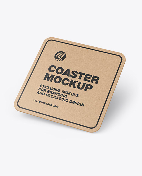 Download Kraft Beverage Coaster Mockup In Stationery Mockups On Yellow Images Object Mockups PSD Mockup Templates