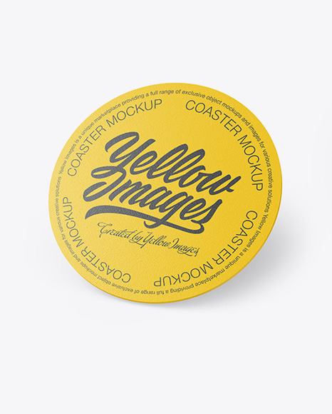 Download Paper Beverage Coaster Mockup In Stationery Mockups On Yellow Images Object Mockups