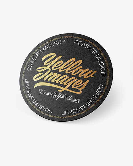 Kraft Beverage Coaster Mockup PSD #3