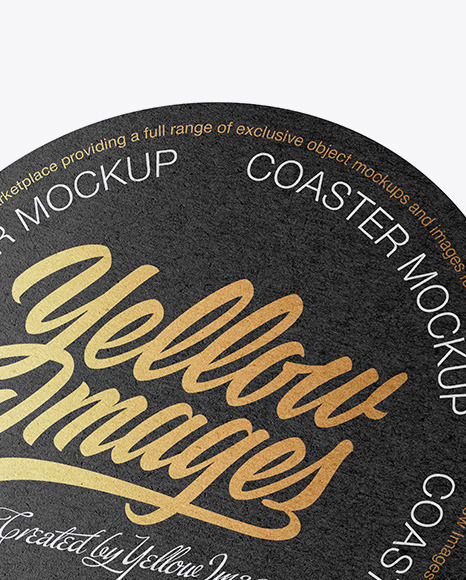 Kraft Beverage Coaster Mockup PSD #5