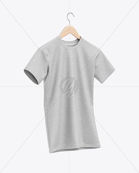 Download Heather T Shirt On Hanger Mockup Half Side View In Apparel Mockups On Yellow Images Object Mockups