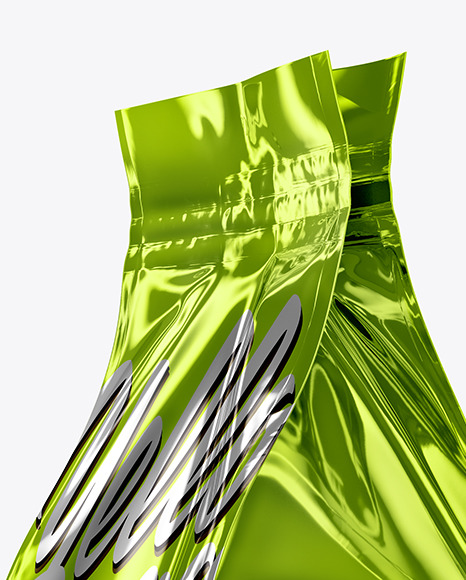 Metallic Food Bag Mockup PSD #1