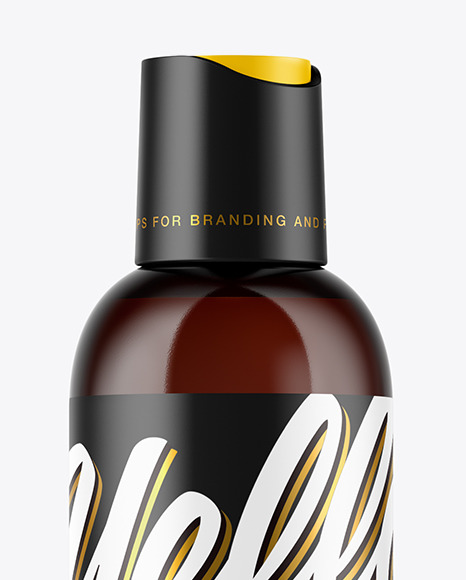 Amber Plastic Bottle Mockup PSD #2