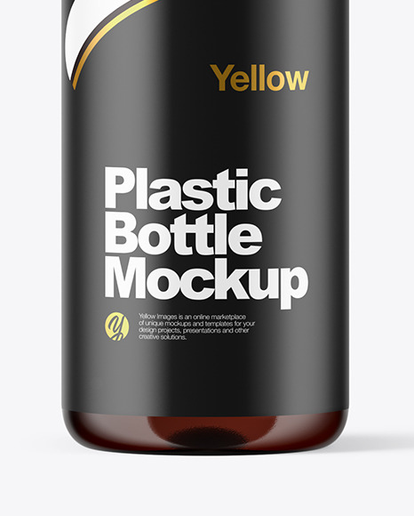 Amber Plastic Bottle Mockup PSD #1