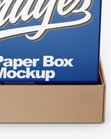 Download Paper Palette With Four Boxes Mockup In Box Mockups On Yellow Images Object Mockups PSD Mockup Templates