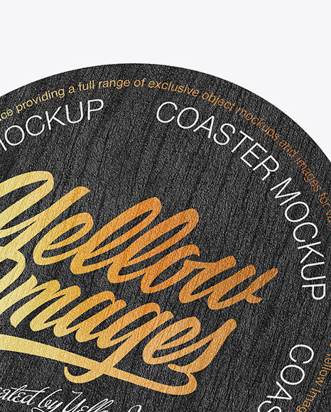 Wood Beverage Coaster Mockup PSD #5