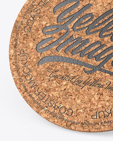 Download Cork Beverage Coaster Mockup in Stationery Mockups on Yellow Images Object Mockups