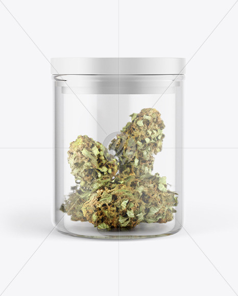 Download Glass Jar w/ Weed Buds Mockup in Jar Mockups on Yellow Images Object Mockups