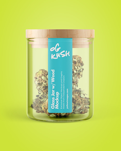 Download Glass Jar W Weed Buds Mockup In Jar Mockups On Yellow Images Object Mockups Yellowimages Mockups