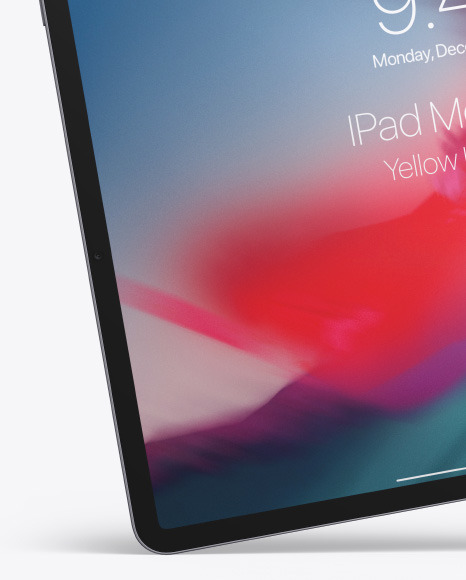 Apple iPad Pro 2018 12.9 Mockup on Yellow Images Object Mockups