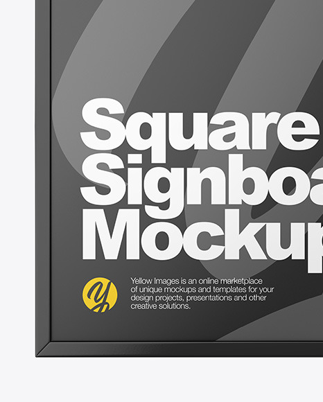 Download Metallic Square Signboard Mockup In Outdoor Advertising Mockups On Yellow Images Object Mockups PSD Mockup Templates