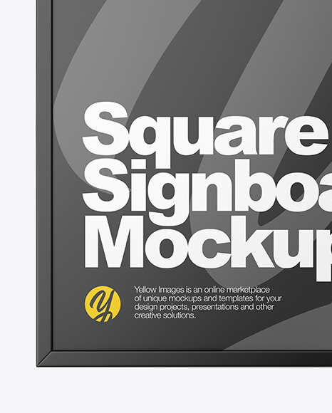 Download Plastic Square Signboard Mockup In Outdoor Advertising Mockups On Yellow Images Object Mockups PSD Mockup Templates