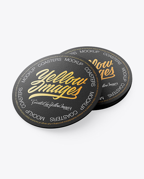 Paper Beverage Coasters Mockup PSD #2