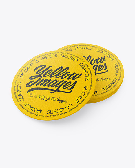 Download Paper Beverage Coasters Mockup In Stationery Mockups On Yellow Images Object Mockups PSD Mockup Templates