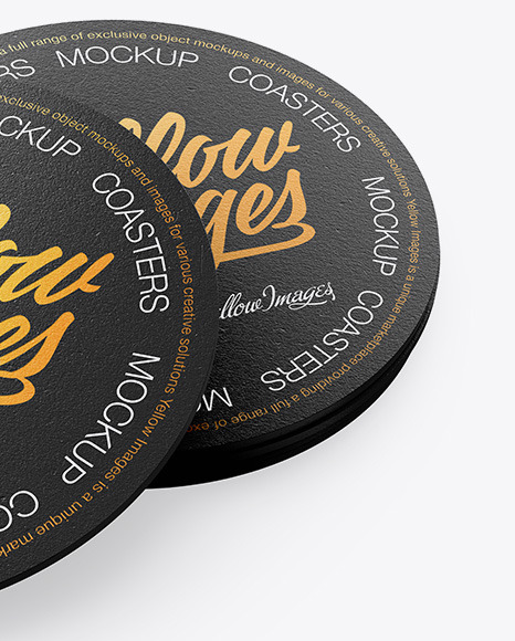 Paper Beverage Coasters Mockup PSD #5