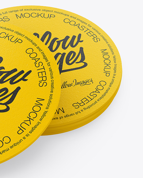 Download Paper Beverage Coasters Mockup In Stationery Mockups On Yellow Images Object Mockups PSD Mockup Templates