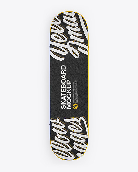 Download Skateboard Mockup Top View In Vehicle Mockups On Yellow Images Object Mockups