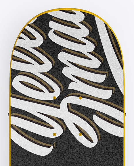 Skateboard Mockup Top View In Vehicle Mockups On Yellow Images Object Mockups