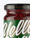 Clear Glass Raspberry Jam Jar Mockup