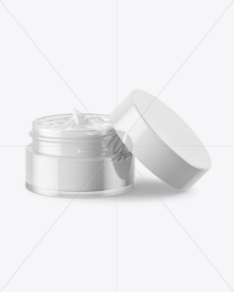 Download Opened Clear Glass Cosmetic Jar Mockup In Jar Mockups On Yellow Images Object Mockups PSD Mockup Templates